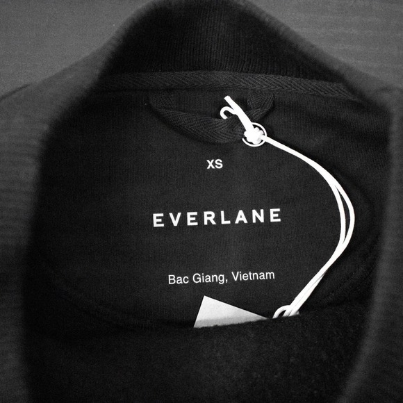 Everlane Black Teddy Sherpa Crewneck Pullover Sweater XS Fleece Sweatshirt - Picture 10 of 14